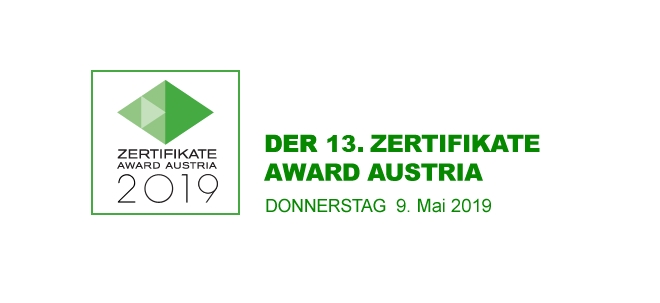 Jetzt abstimmen Zertifikate Award Austria 2019: Publikums-Preis bester Emittent im Bereich Info & Service
